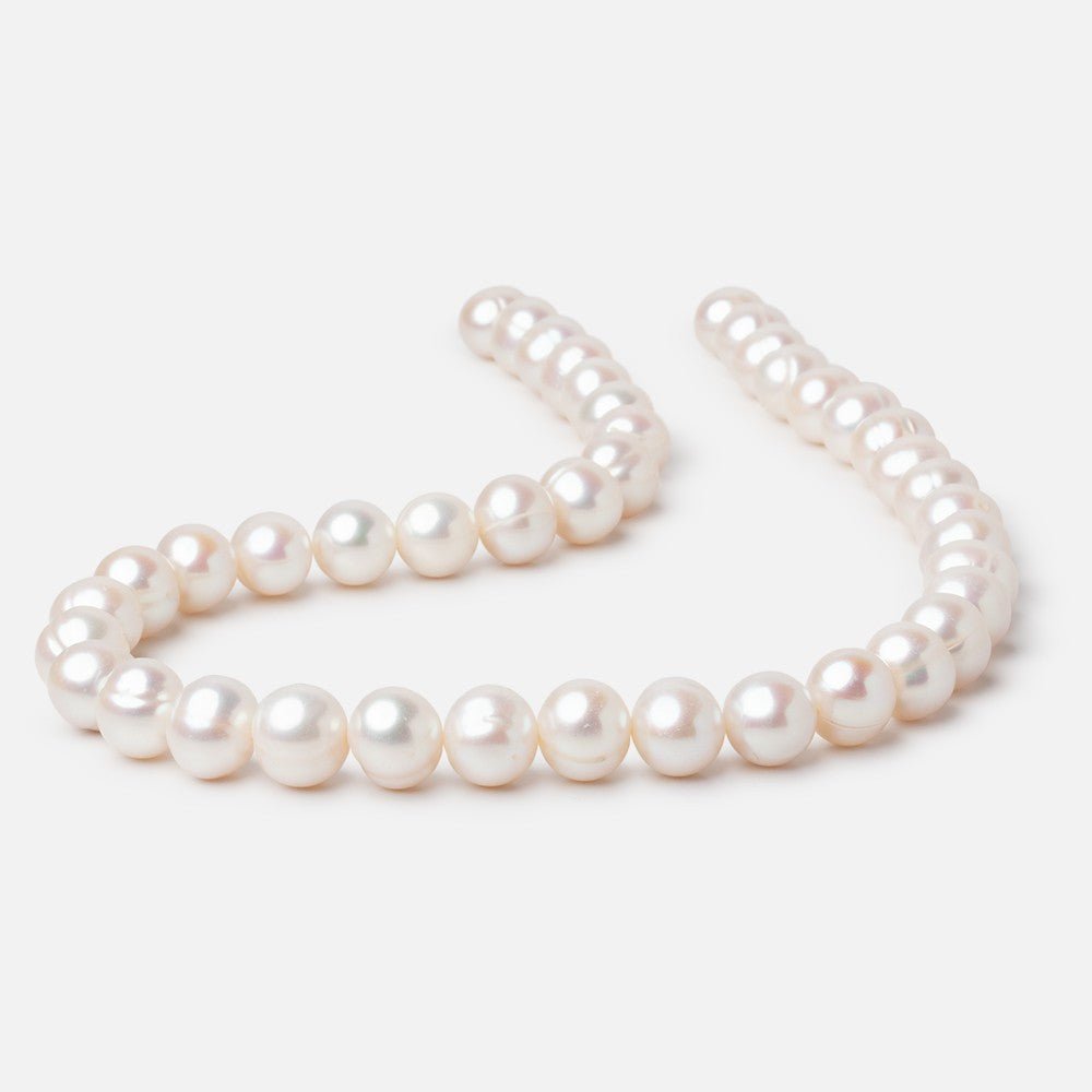 9.5x9-11x10mm Creamy White Off Round Freshwater Pearls 16 inch 42 Beads