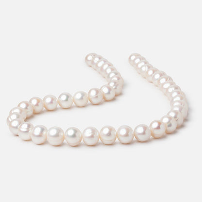 9.5x9-11x10mm Creamy White Off Round Freshwater Pearls 16 inch 42 Beads