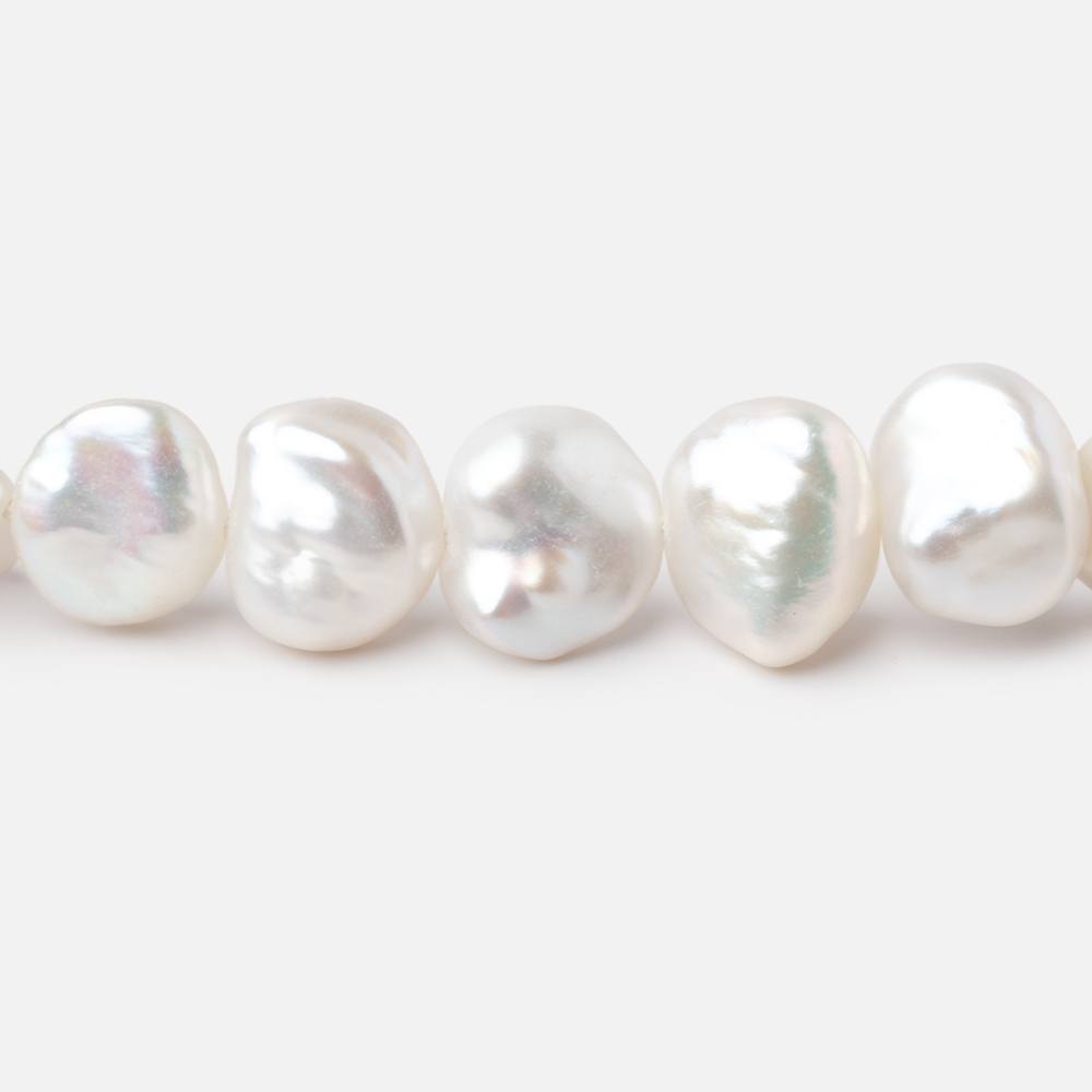 9-10mm Off White Side Drilled Keshi Freshwater Pearls 16 inch 45 pieces