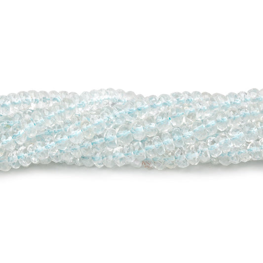 3.5-4mm Sky Blue Topaz Faceted Rondelle Beads 14.5 inch 172 beads