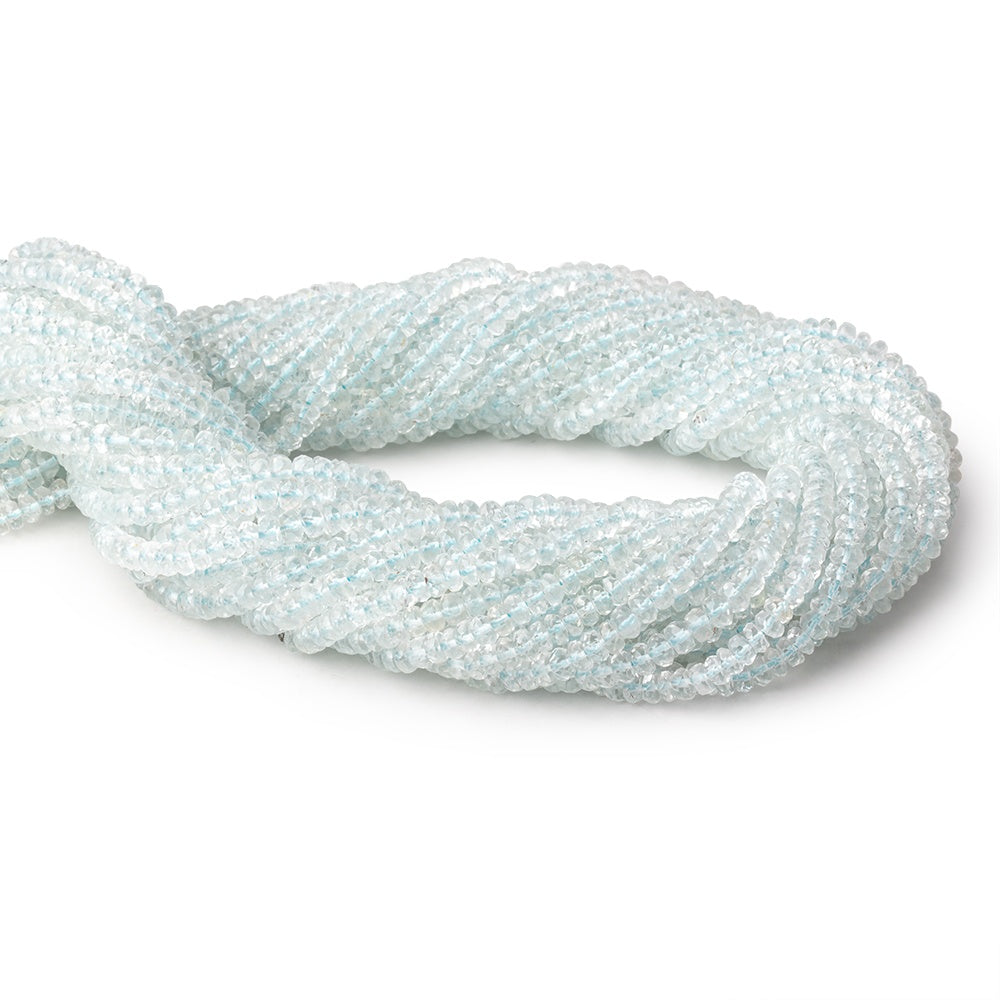 3.5-4mm Sky Blue Topaz Faceted Rondelle Beads 14.5 inch 172 beads