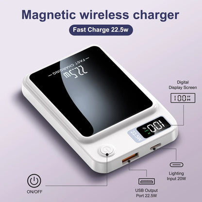 5000Mah Magnetic Power Bank Wireless Charger Portable Fast 22.5W Ultra with Type-C Cable for Iphone 16/15/14/13/12 All Series