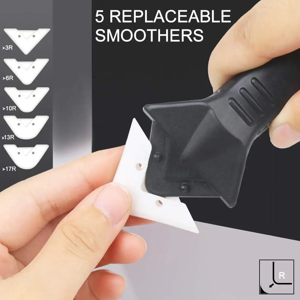 5 in 1 Silicone Scraper Sealant Smooth Remover Tool Set Caulking Finisher Smooth Grout Kit Floor Mould Removal Hand Tools Set