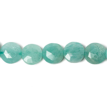 9mm Amazonite faceted coin beads 8 inch 23 pieces