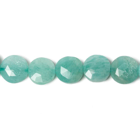 9mm Amazonite faceted coin beads 8 inch 23 pieces
