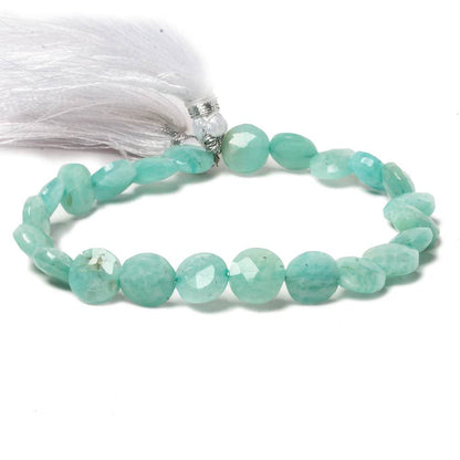 9mm Amazonite faceted coin beads 8 inch 23 pieces