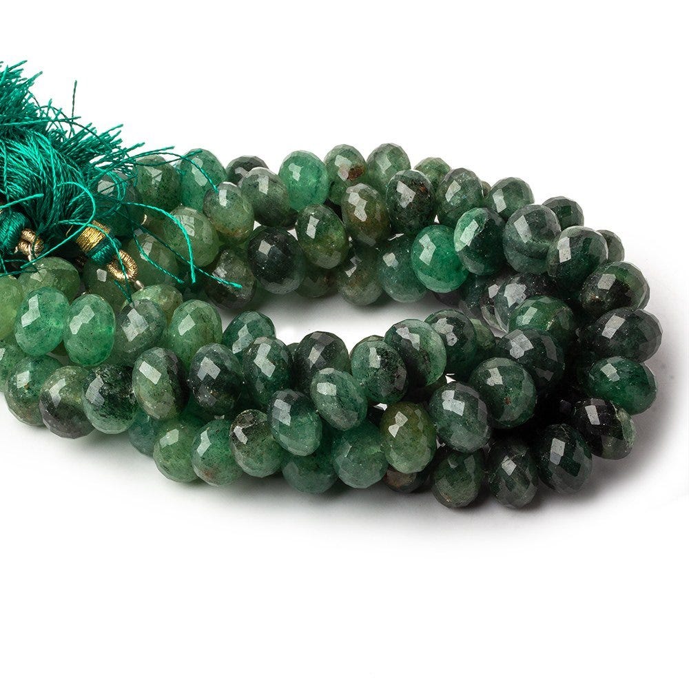 9mm Aventurine Faceted Rondelle Beads 8 inch 29 pieces
