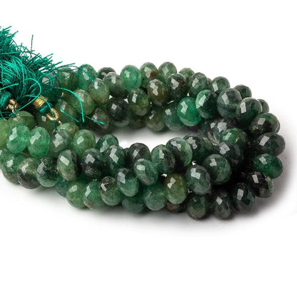 9mm Aventurine Faceted Rondelle Beads 8 inch 29 pieces