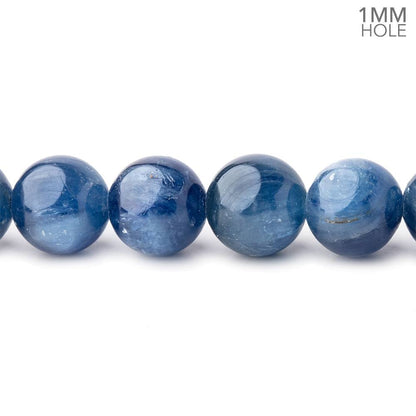 9mm Blue Kyanite Plain Rounds 16 inch 45 beads AA 1mm hole