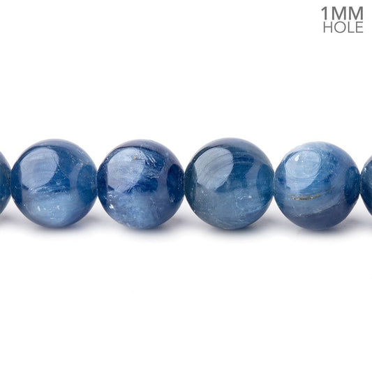 9mm Blue Kyanite Plain Rounds 16 inch 45 beads AA 1mm hole