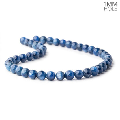 9mm Blue Kyanite Plain Rounds 16 inch 45 beads AA 1mm hole