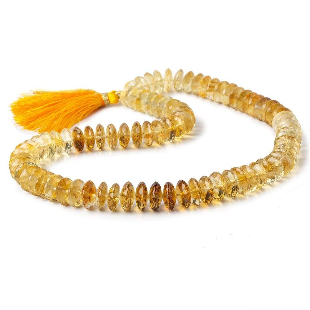 7-13mm Shaded Citrine German Faceted Rondelle Beads 16 inch 90 pieces