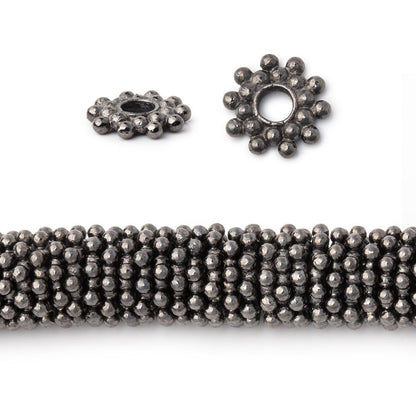 9mm Double Row Daisy Spacers with 3mm Large Hole 8 inch 130 Beads