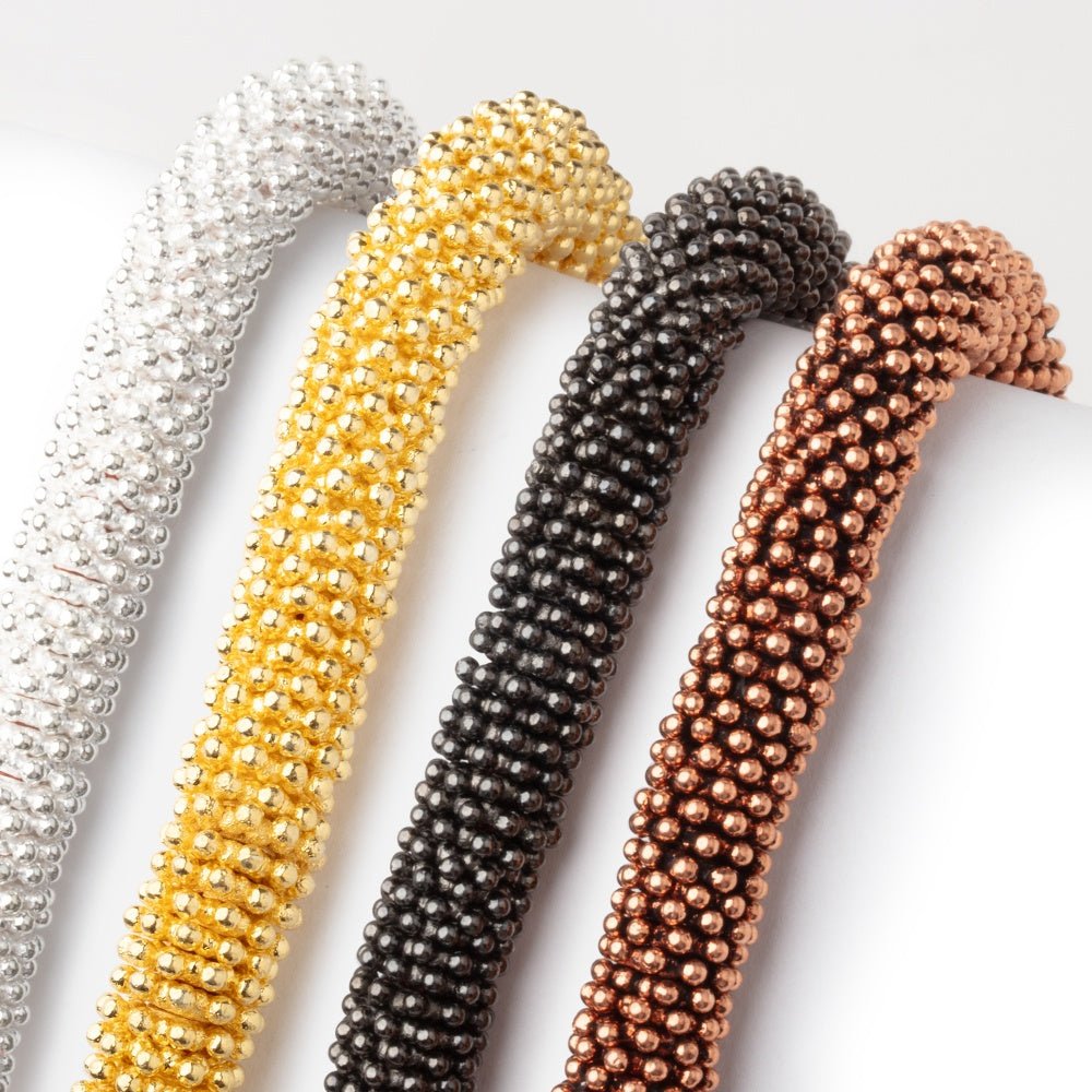 9mm Double Row Daisy Spacers with 3mm Large Hole 8 inch 130 Beads