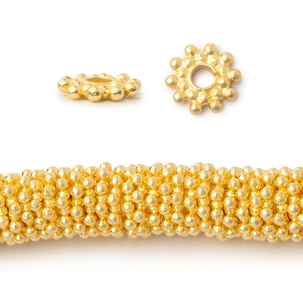9mm Double Row Daisy Spacers with 3mm Large Hole 8 inch 130 Beads