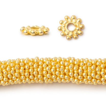 9mm Double Row Daisy Spacers with 3mm Large Hole 8 inch 130 Beads