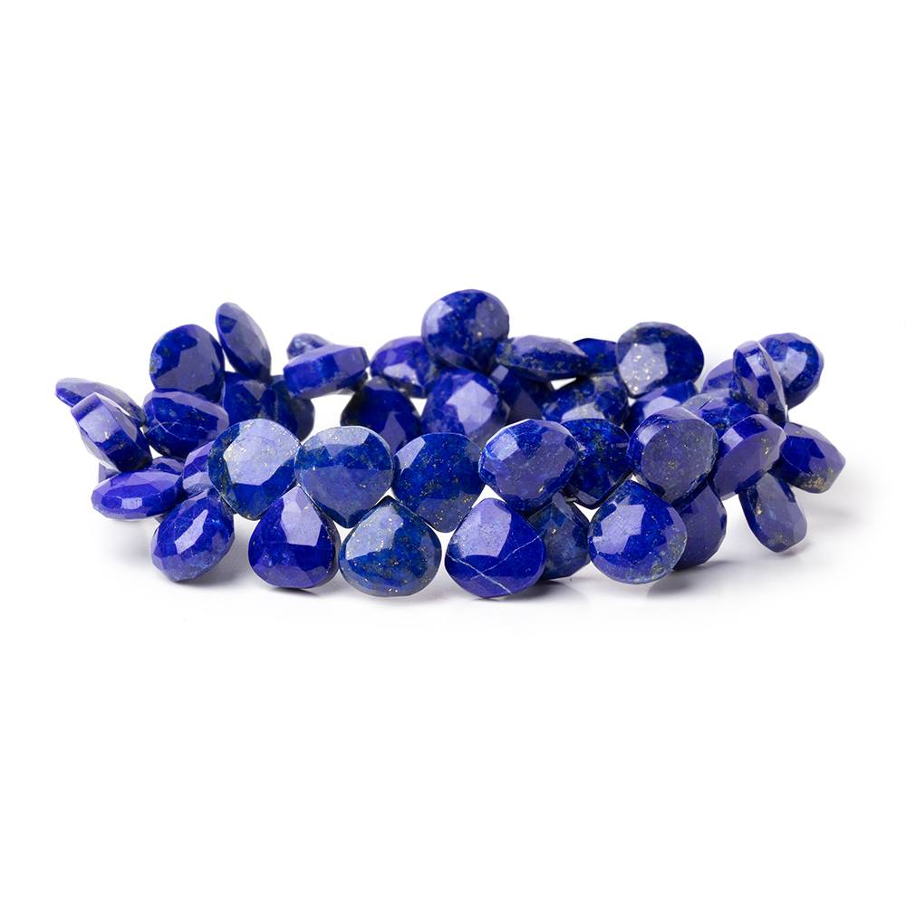 9mm Lapis Lazuli Faceted Heart Beads 7 inch 45 pieces