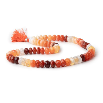 9mm Mexican Fire Opal Faceted Rondelle Beads 16 inch 64 pieces