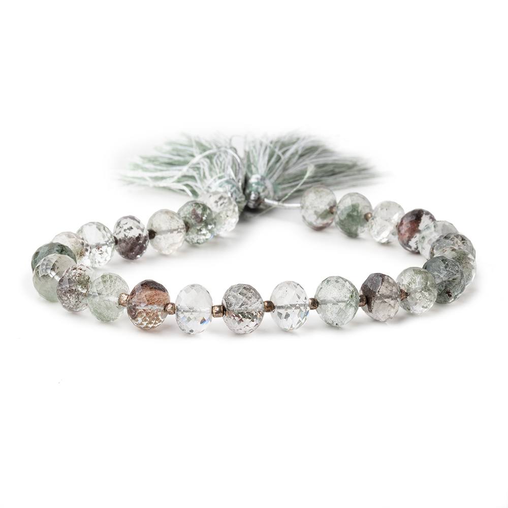 9mm Moss Quartz Faceted Rondelle Beads 8 inch 25 pieces