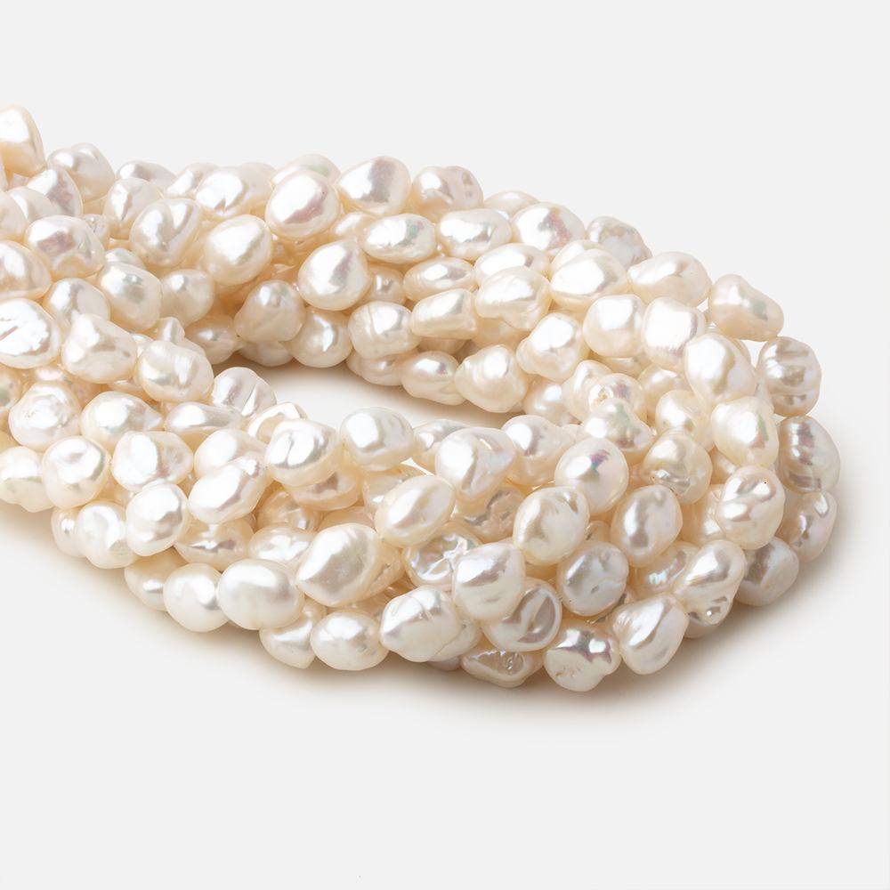 9mm Off White Keshi straight drilled freshwater pearls 16 inch 32 pieces A grade