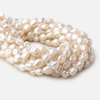 9mm Off White Keshi straight drilled freshwater pearls 16 inch 32 pieces A grade