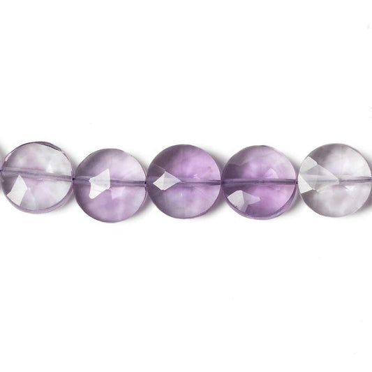 9mm Pink Amethyst faceted coin beads 8 inch 23 pieces