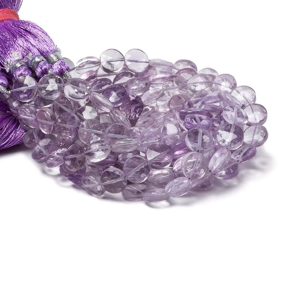 9mm Pink Amethyst faceted coin beads 8 inch 23 pieces