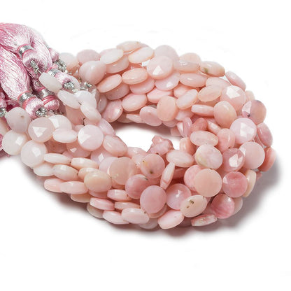 9mm Pink Peruvian Opal faceted coin beads 8 inch 23 pieces
