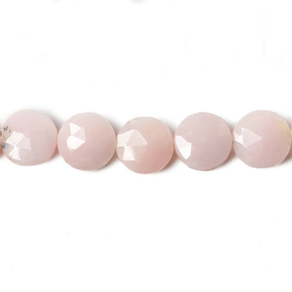 9mm Pink Peruvian Opal faceted coin beads 8 inch 23 pieces