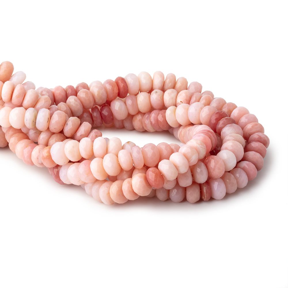 9mm Pink Peruvian Opal Faceted Rondelle Beads 15 inch 70 pieces AA