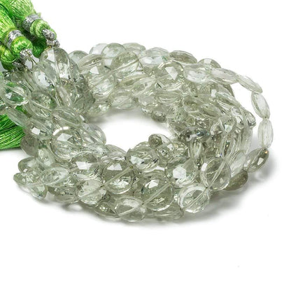 9mm Prasiolite faceted coin beads 8 inch 23 pieces