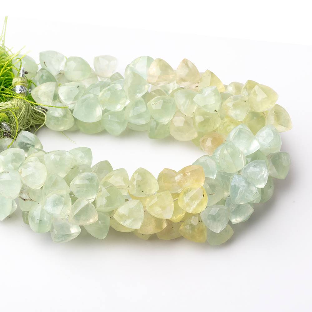 9mm Prehnite Beads Top Drill Trillion Beads 8 inch 50 pieces