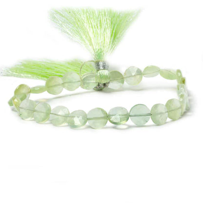 9mm Prehnite faceted coin beads 8 inch 23 pieces