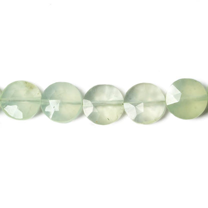 9mm Prehnite faceted coin beads 8 inch 23 pieces