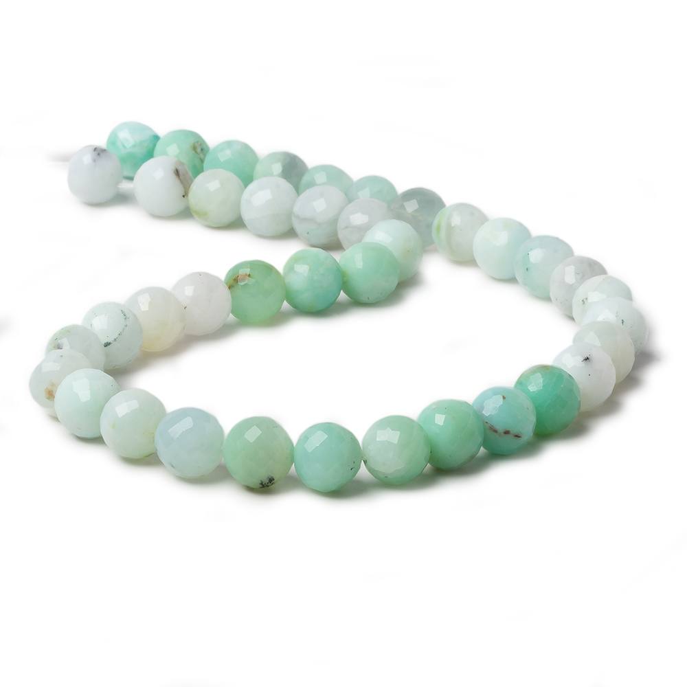 9mm Shaded Blue Perivian Opal faceted round beads 14 inch 39 pieces