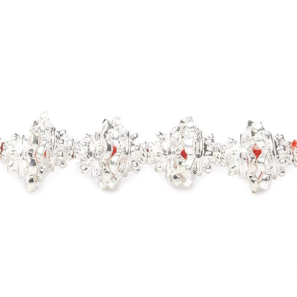 9mm Sterling Silver plated Copper Bead Caps 8 inch 46 pcs