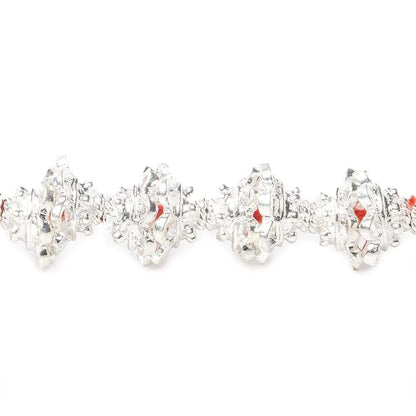 9mm Sterling Silver plated Copper Bead Caps 8 inch 46 pcs