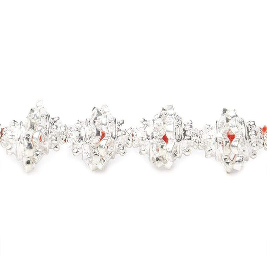 9mm Sterling Silver plated Copper Bead Caps 8 inch 46 pcs