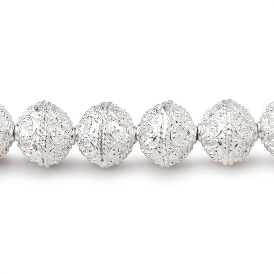 9mm Sterling Silver plated Copper Moroccan Round 8 inch 26 Beads