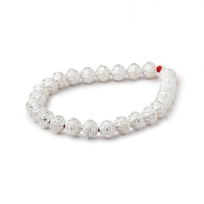 9mm Sterling Silver plated Copper Moroccan Round 8 inch 26 Beads