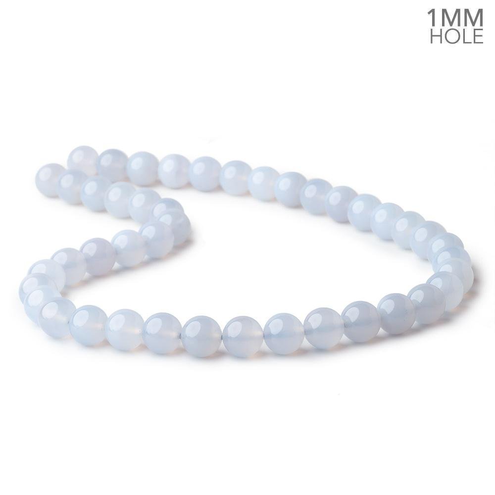 8.5mm Turkish Blue Chalcedony Plain Round Beads 15.5 inch 46 pieces