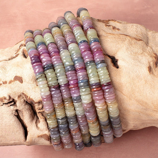 9mm Umba Sapphire Faceted Heishi Beads 8 inch 90 Pieces