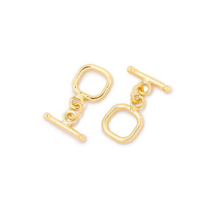 9mm Vermeil Toggle Rounded Square Design 1 piece