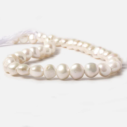 9x10-10x11mm Off White Baroque Large Hole Pearls 15 inch 40 pcs