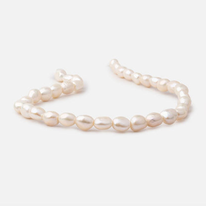 9x10-10x12mm Buttery White Baroque 2.5mm Large Hole Pearls 15 inch 33 pieces