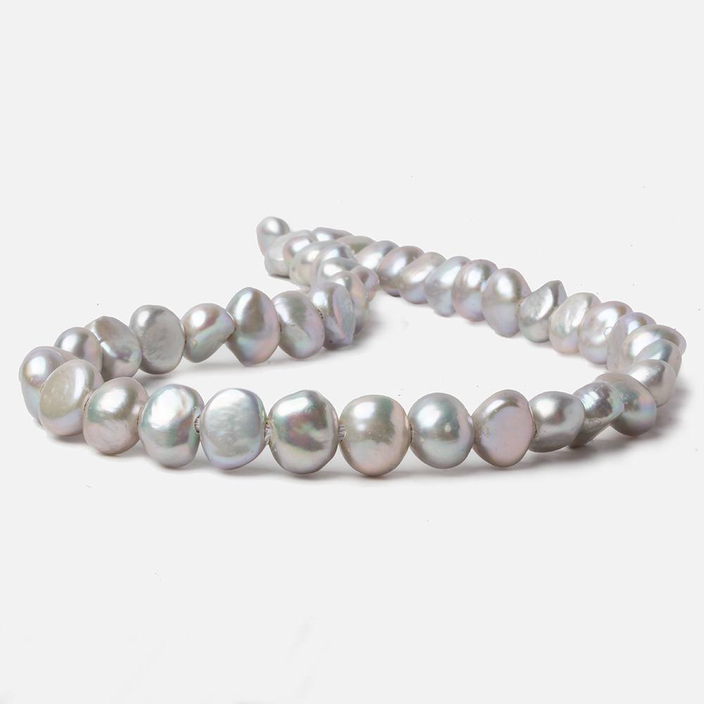 9x10-12x9mm Rose Silver Baroque 2.5mm large hole Freshwater Pearl 15 in 43 pcs