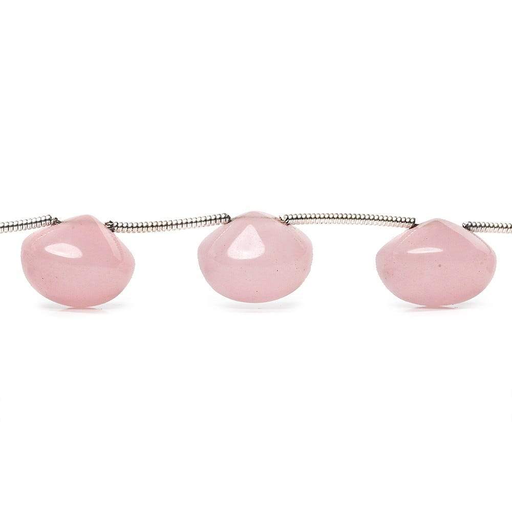 9x11-9x13mm Petal Pink Chalcedony Plain Candy Kiss 8 inch 11 beads