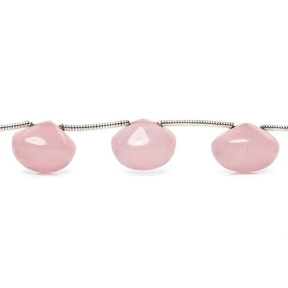 9x11-9x13mm Petal Pink Chalcedony Plain Candy Kiss 8 inch 11 beads