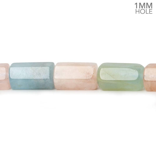 9x11-9x14mm Multi Beryl Hexagon Tubes 16 inch 32 large hole beads AA