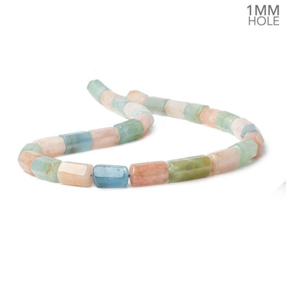 9x11-9x14mm Multi Beryl Hexagon Tubes 16 inch 32 large hole beads AA